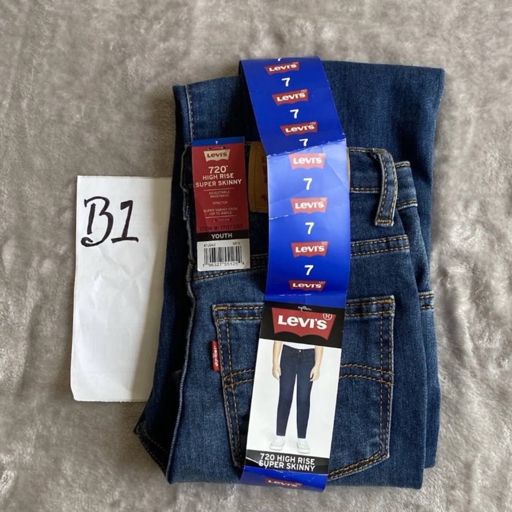 New Levi’s 720 High-Rise Super Skinny Stretch Girls Size 7 Regular - Picture 13 of 13